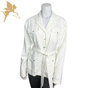 NWT CJ LAING Linen Safari Jacket